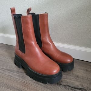 GB Brown Down-Town Leather Chelsea Boots sz 9.5